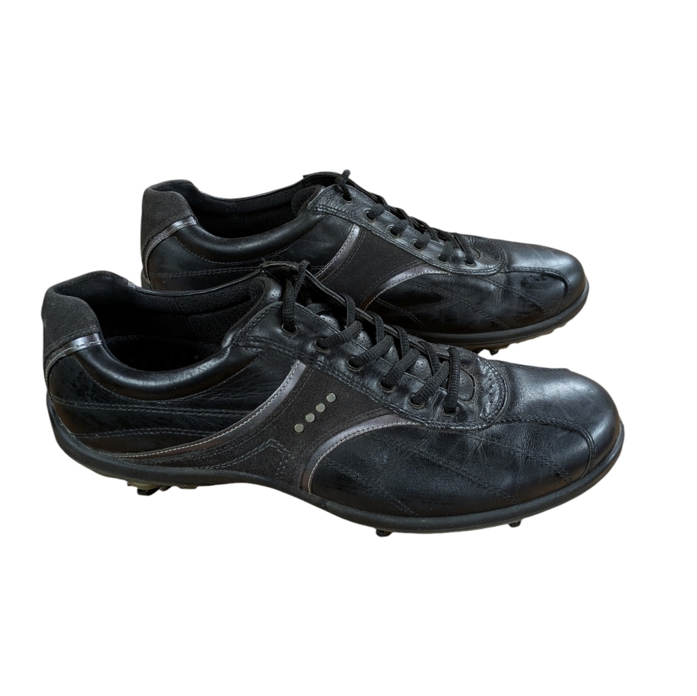 Ecco Black Leather Golf Shoes Mens Size 46 - Picture 10 of 10